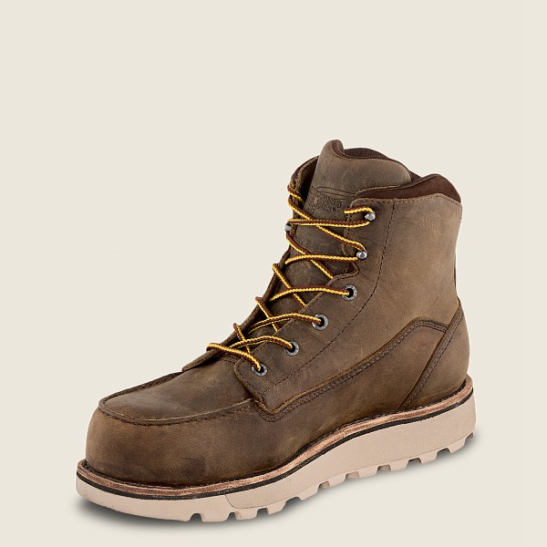 Safety Støvler Herre - Red Wing Traction Tred Lite - 6-Inch Waterproof Toe - Khaki - WBLHGD-024